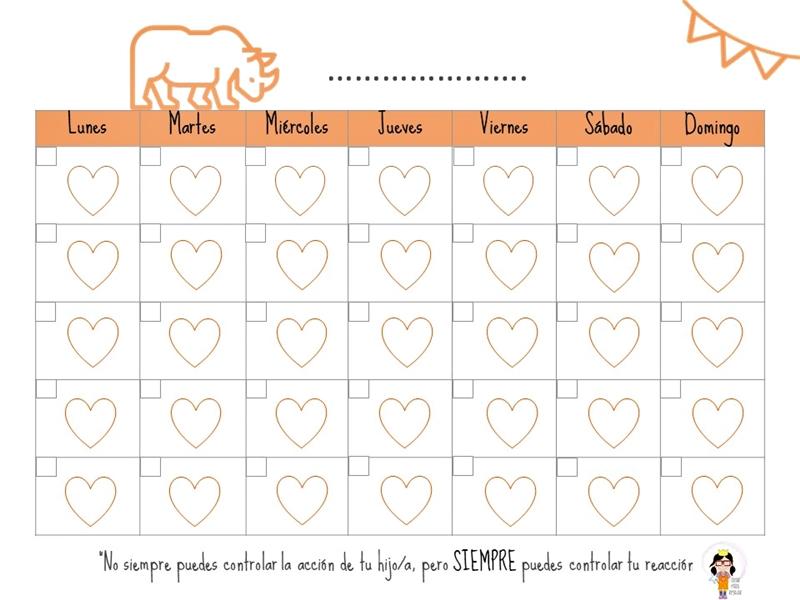 Descargable calendario rinoceronte naranja