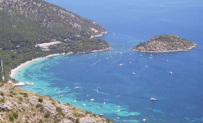 vista aérea de cala formentor