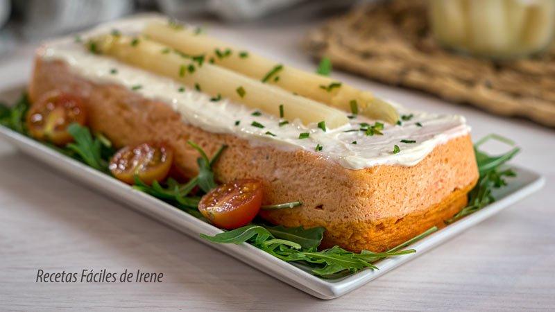 pastel al microondas de esparragos