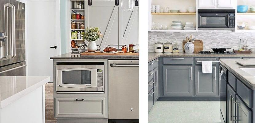 Ubicación del microondas en la cocina