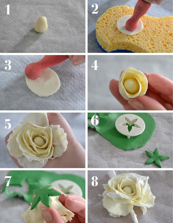 Rosa de fondant