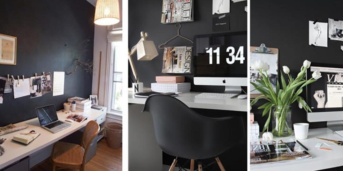 Utiliza colores oscuros en tu despacho en casa