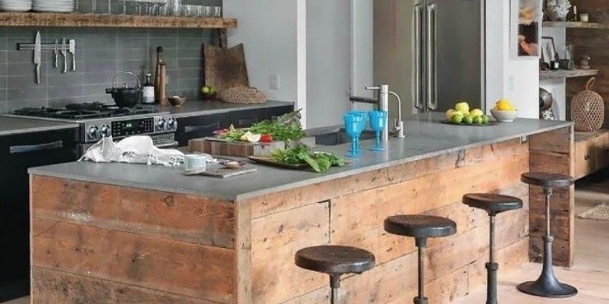 El estilo rústico se lleva en las islas de cocina