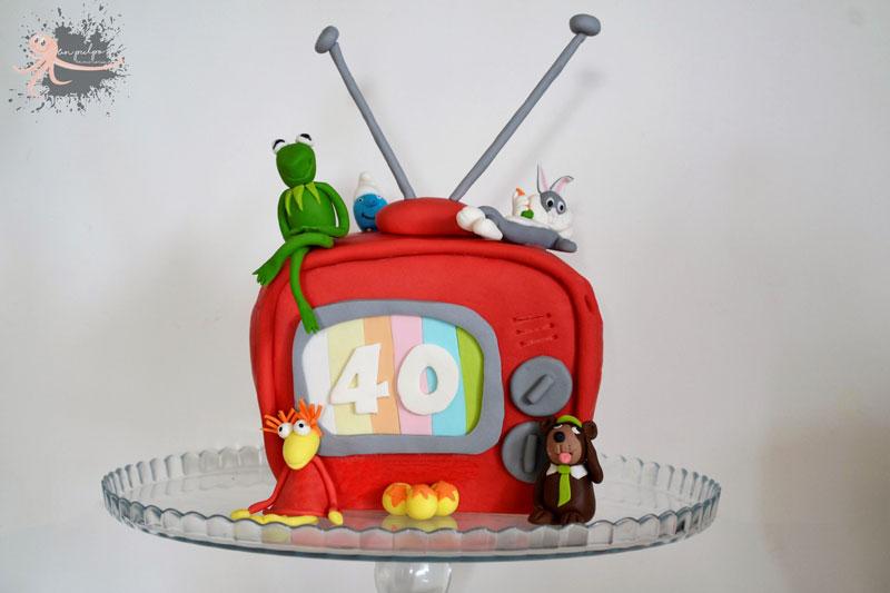 Tarta dibujos de los 80