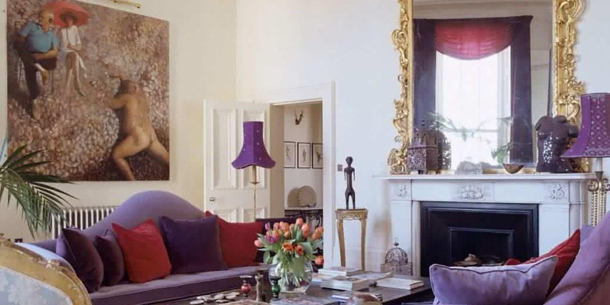 Lila y dorado para el hogar