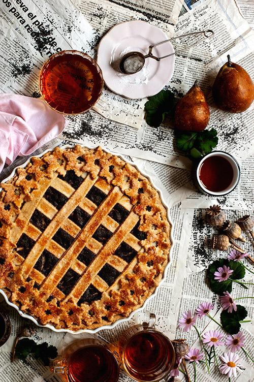 como hacer tarta de amapola con peras
