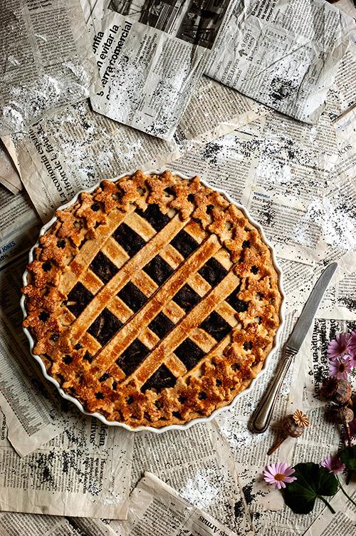 tarta de amapola con peras