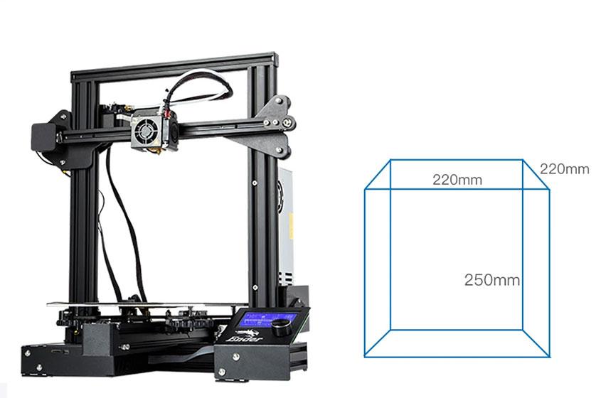 Creality Ender 3 Pro S - Área de impresión