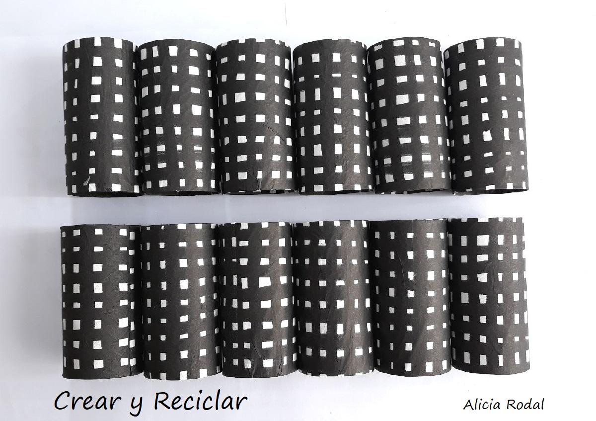 Organizadores de escritorio con cartón y rollos de cartón de papel higiénico