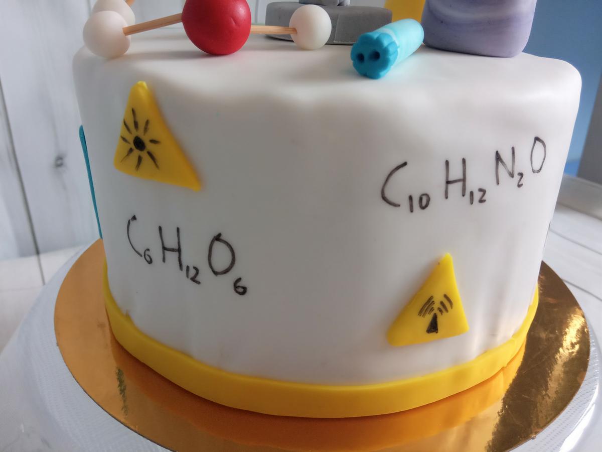 Señal advertencia laboratorio fondant