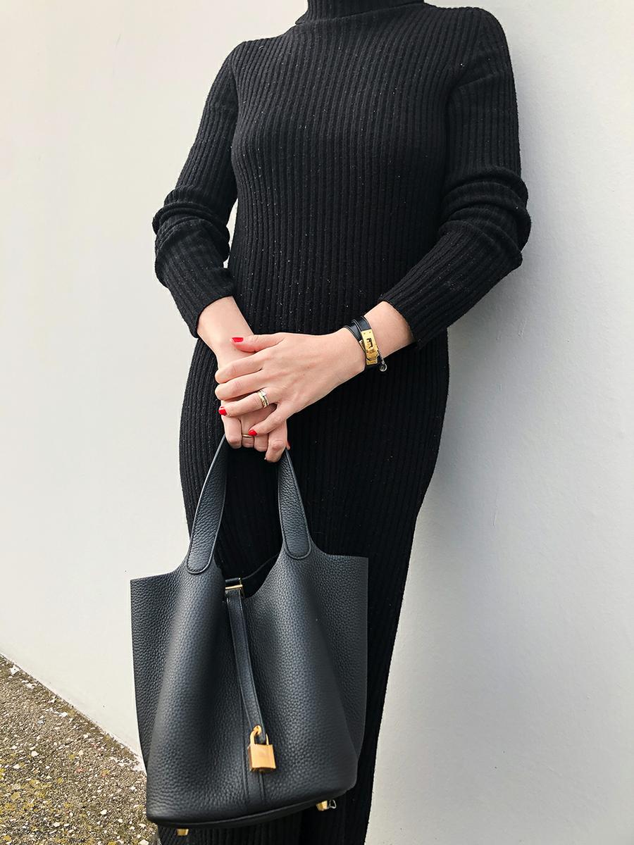 Trini | MaxMara dress Hermes bag