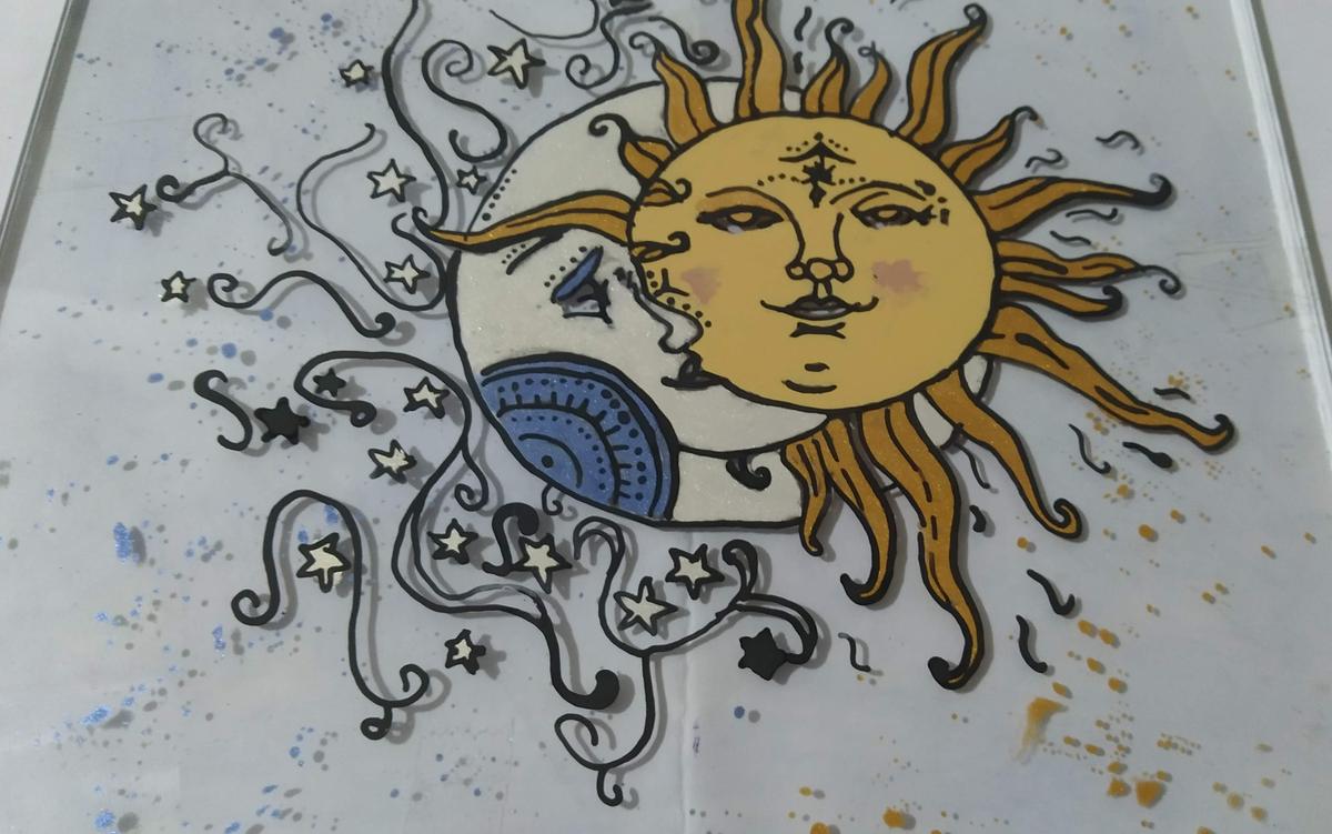 cuadro delineado con micas