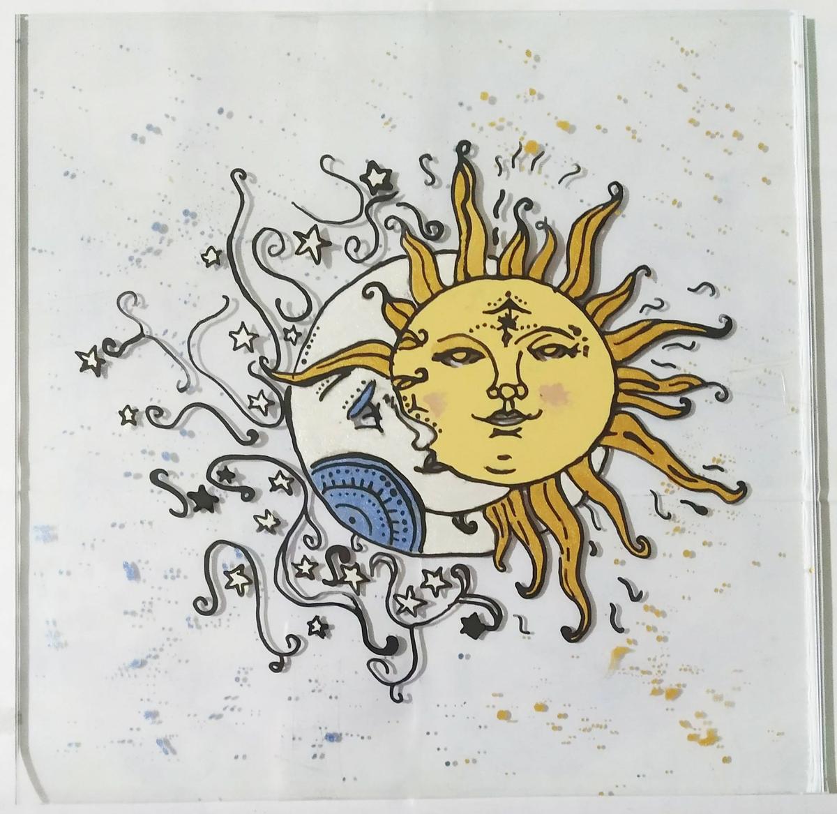 cuadro delineado con micas