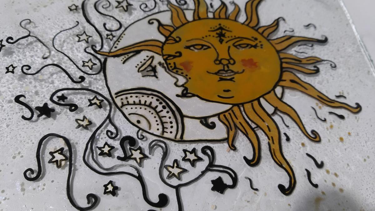 cuadro delineado con micas