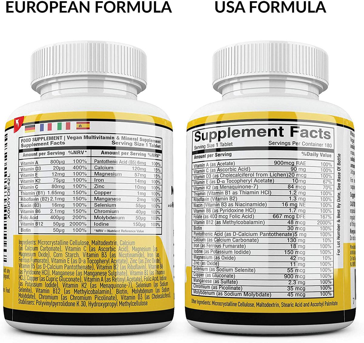 ficha nutricional multivitaminas vegano