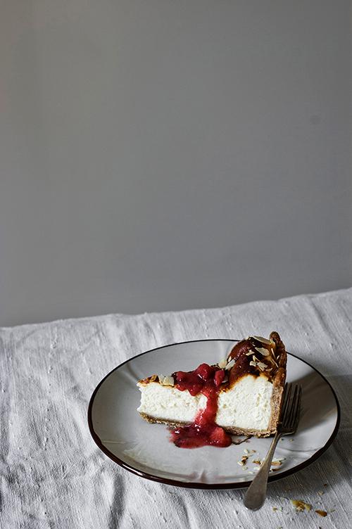 como hacer cheesecake con amaretto y fresas