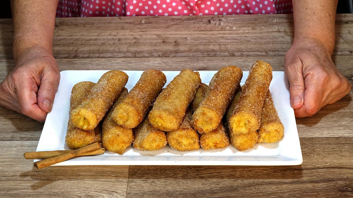 TORRIJAS ENROLLADAS RELLENAS DE CREMA PASTELERA - Foto 13