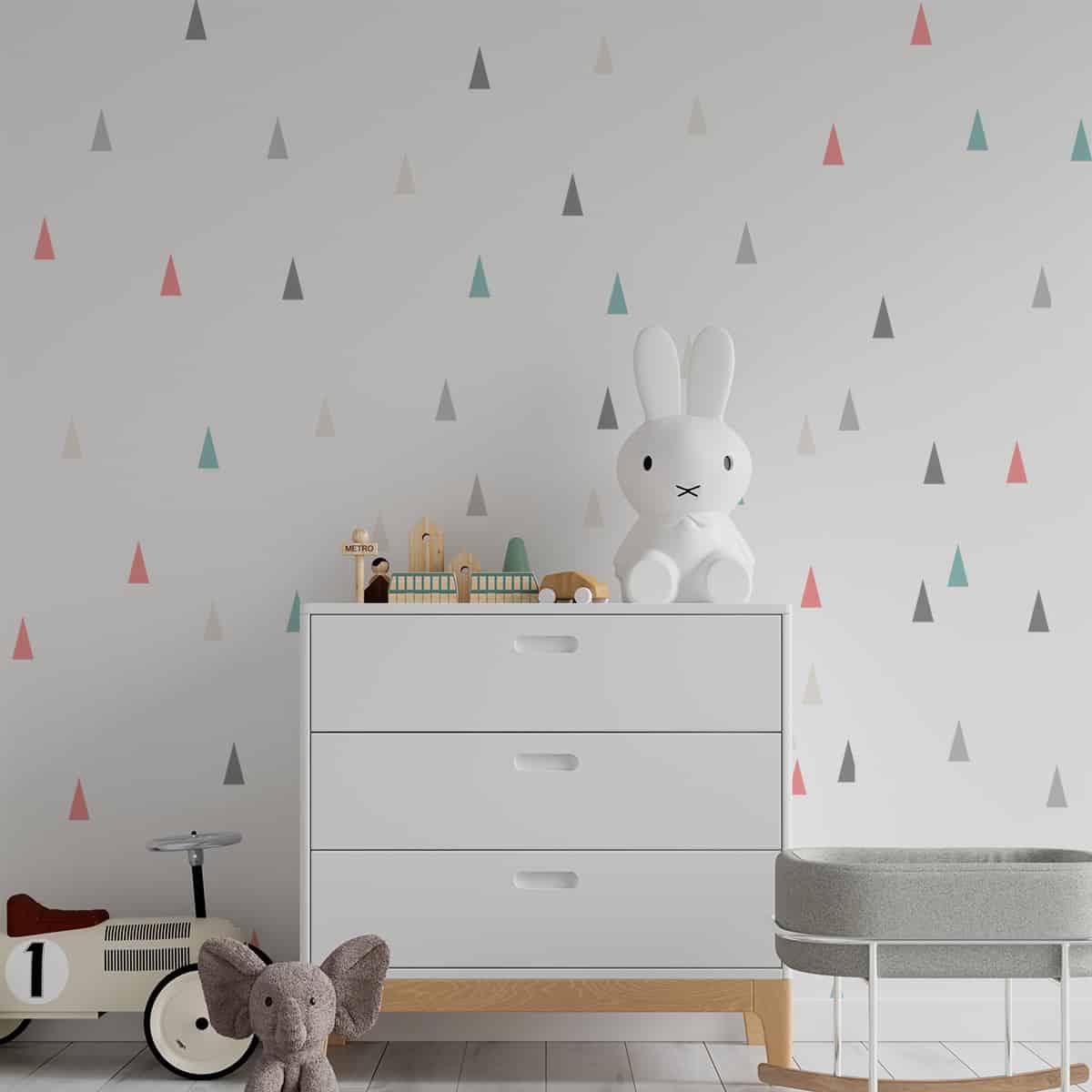 Vinilos decorativos de patrones conos de colores para habitacion infantil