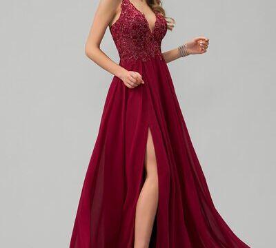 vestido-fiesta-mujer-largo-rojo-con abertura