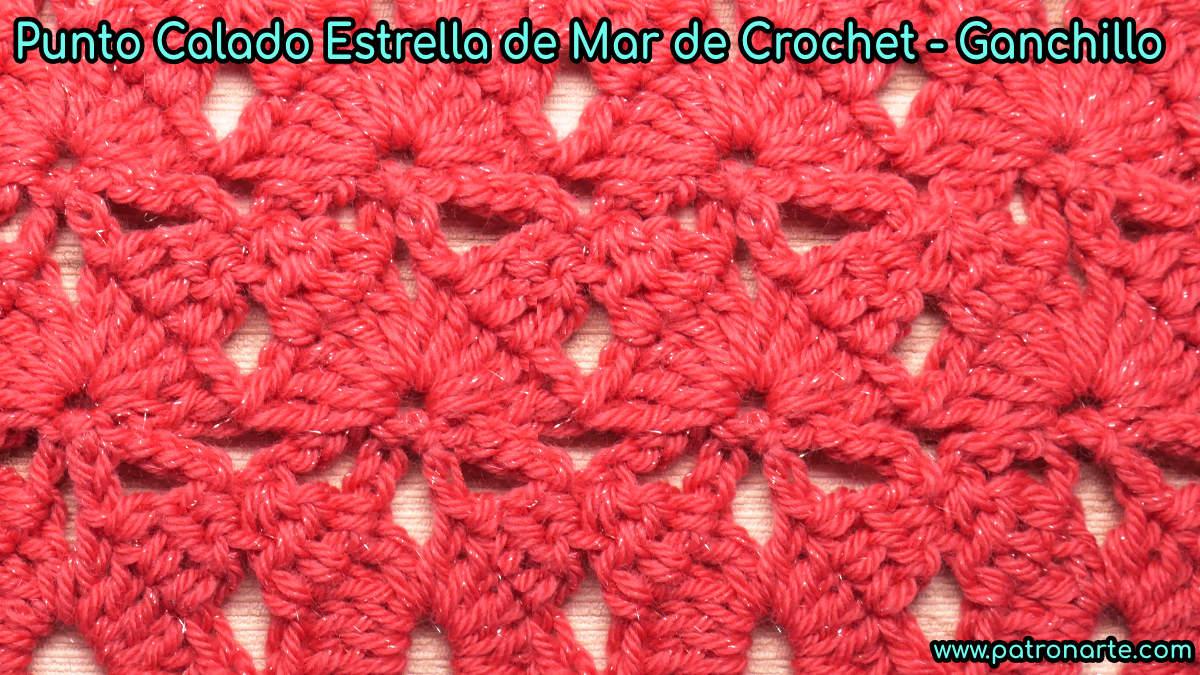 Cómo Tejer el Punto Calado Estrella de Mar de Crochet - Ganchillo Paso a Paso