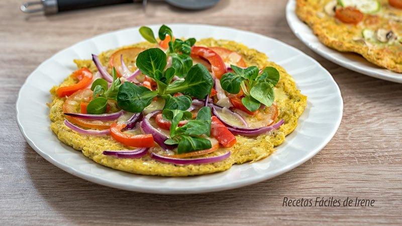 pizza con base de pollo a la sarten