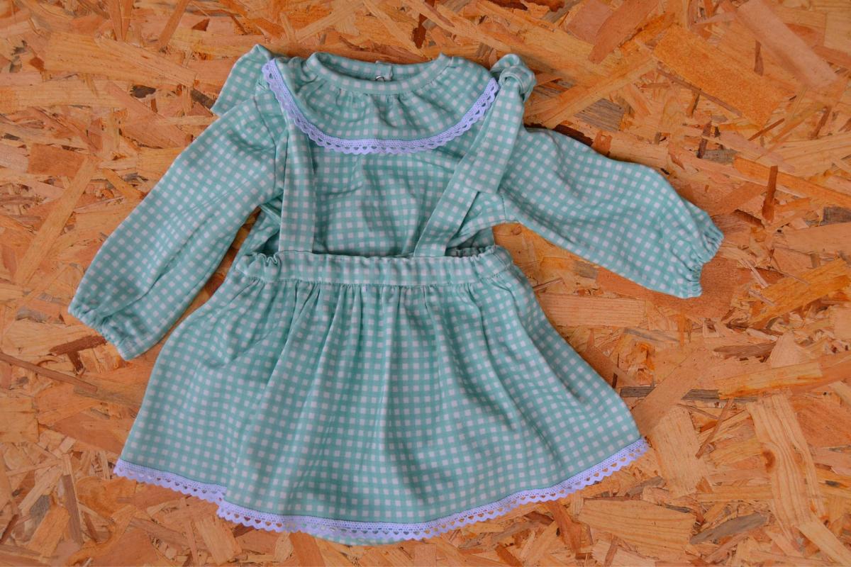 blusa vichy en azul punto