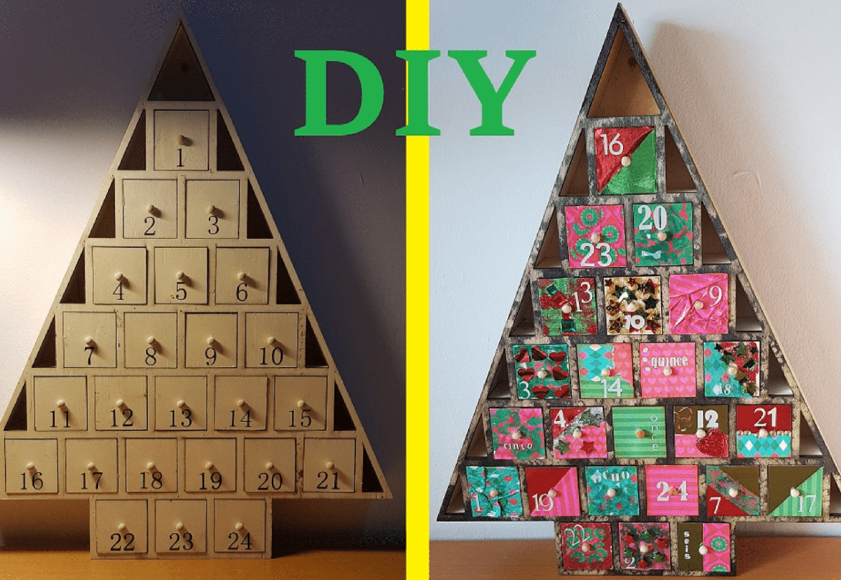 Calendario de adviento de madera