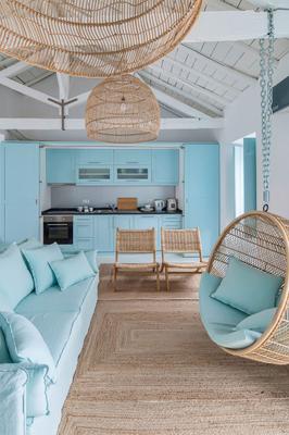 Decoración en azul pastel