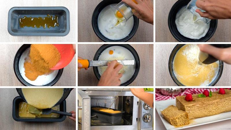 paso a paso flan de queso al microondas