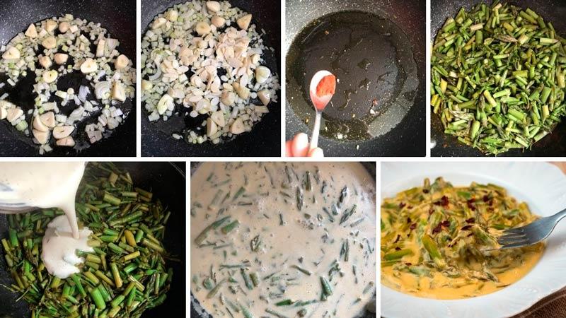 receta paso a paso de esparragos guisados