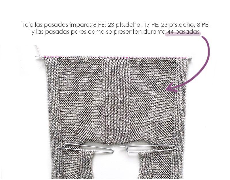 Chaleco de Punto Reversible DUO - Patrón y Tutorial - Forma la sisa trasera