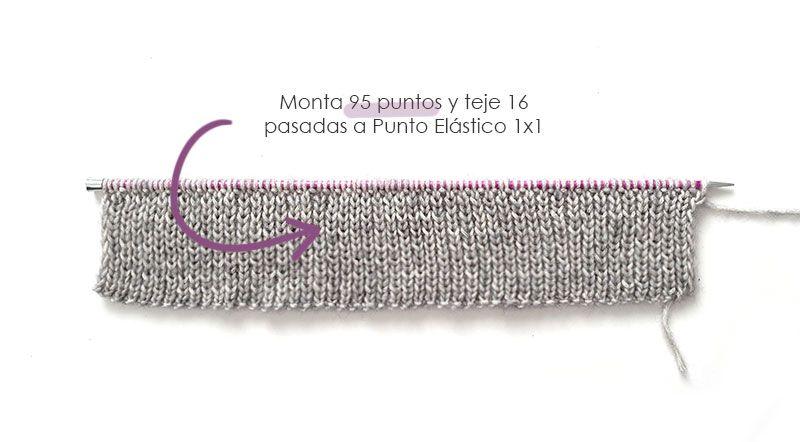 Chaleco de Punto Reversible DUO - Patrón y Tutorial - primeras pasadas