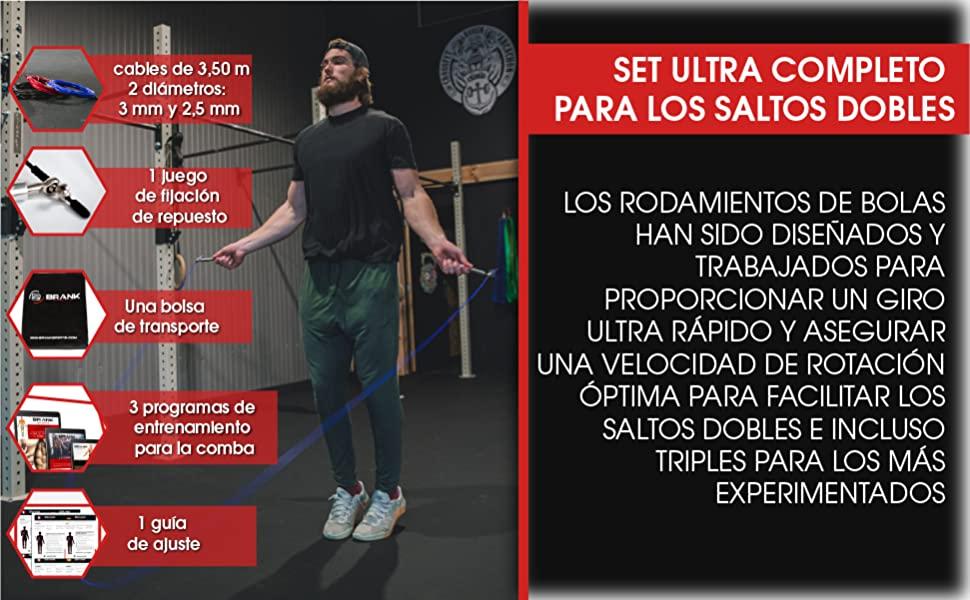 Cuerda de saltar con cables de repuesto