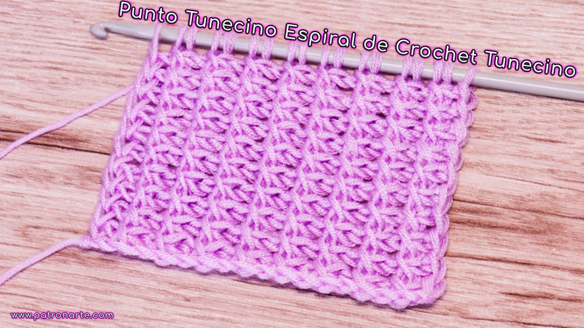 Cómo tejer el punto tunecino espiral de crochet tunecino paso a
