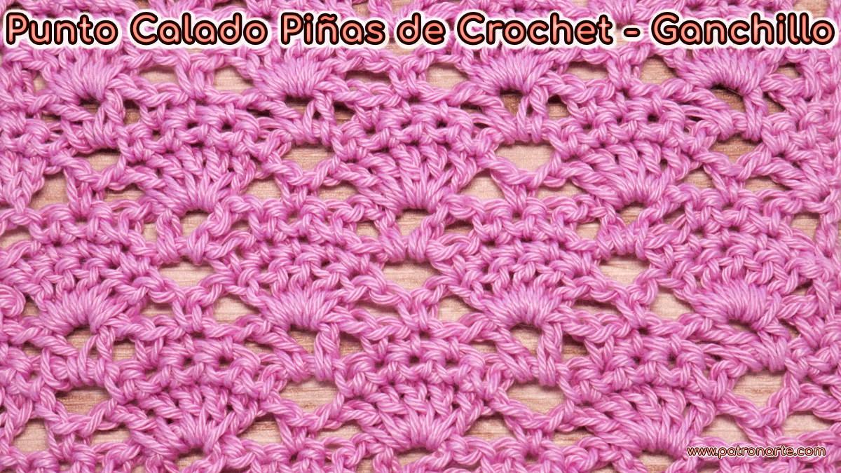 Cómo Tejer el Punto Calado Piñas de Crochet - Ganchillo