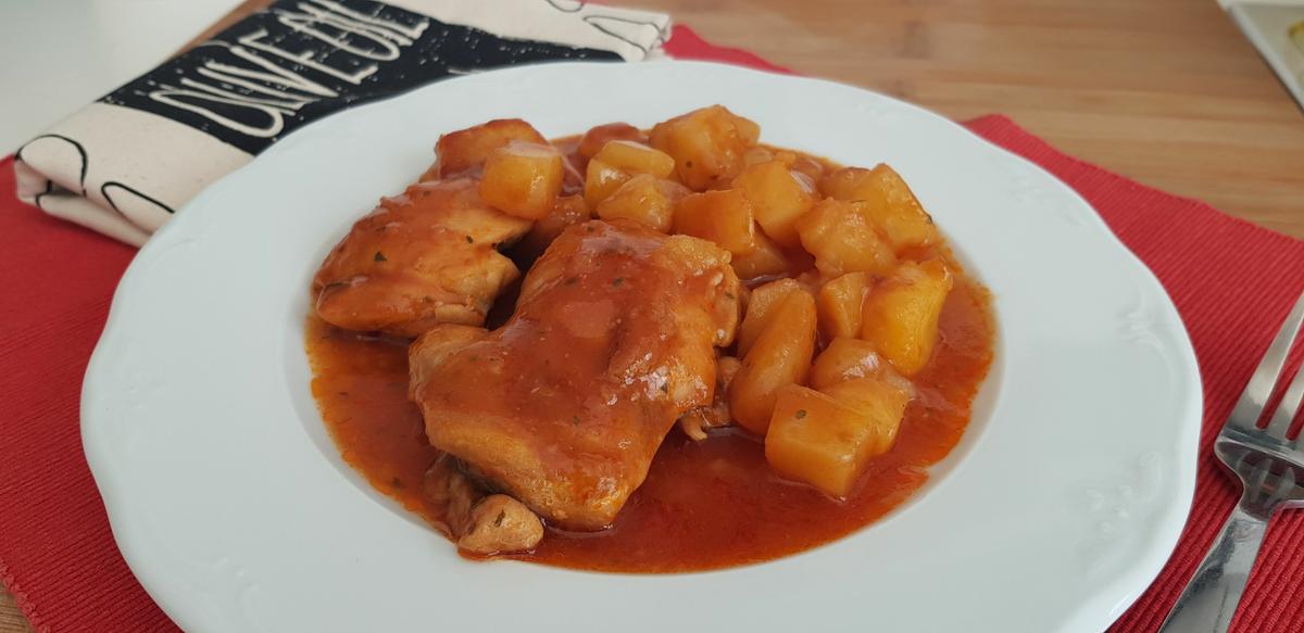 Contramuslos en salsa de whisky