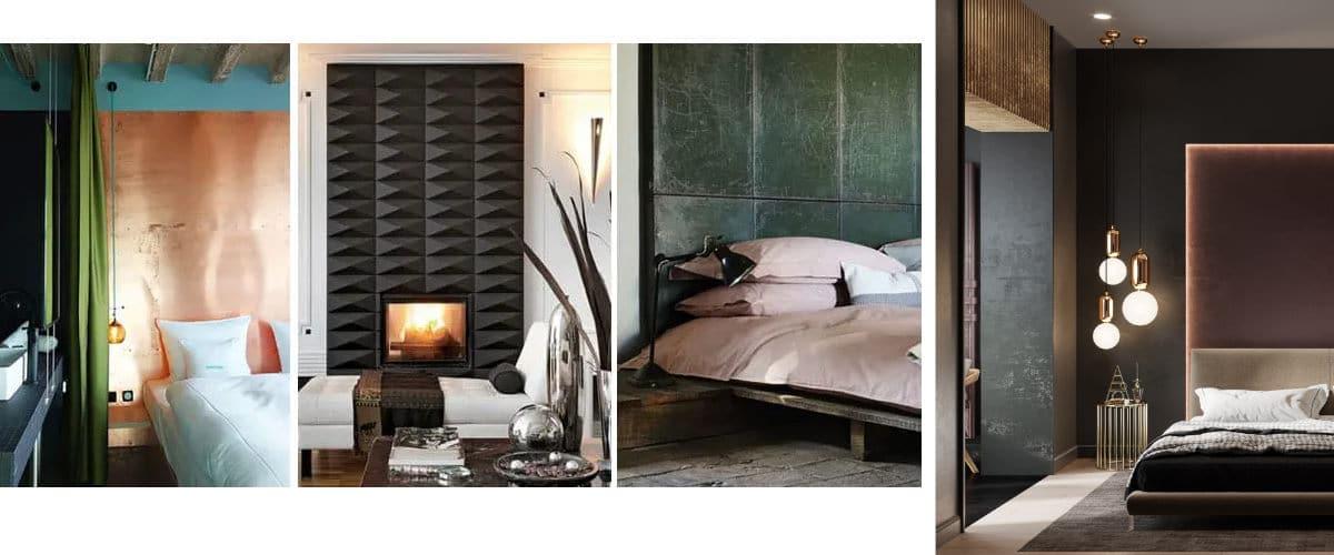 Pon un panel metálico decorativo en tu dormitorio