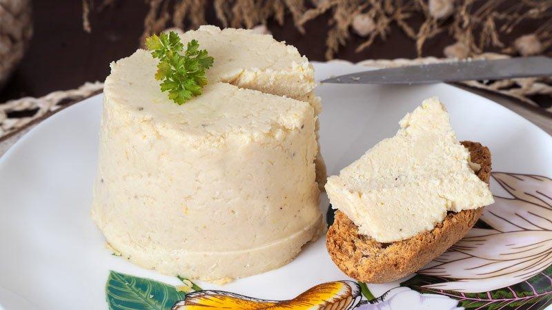 receta de falso queso vegano de garbanzos