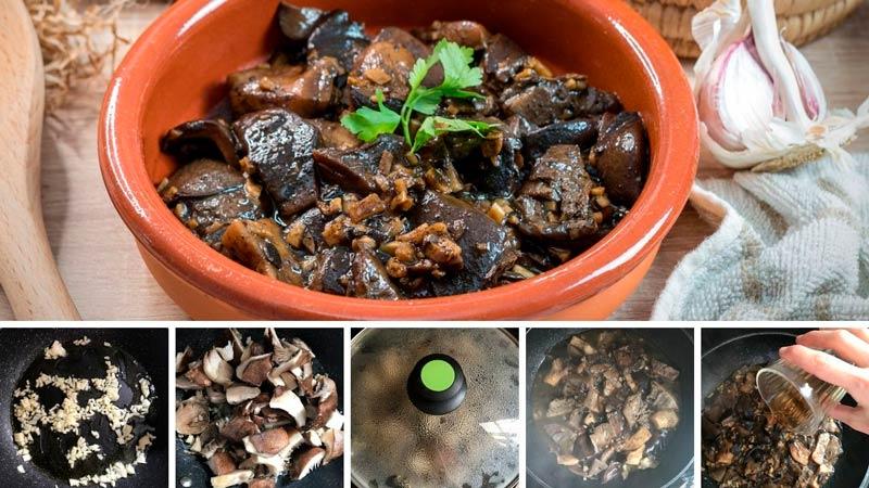 como hacer paso a paso setas al ajillo de forma facil