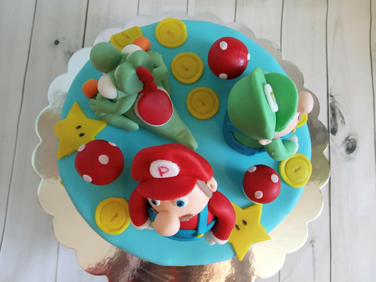 Vista cenital tarta Super Mario