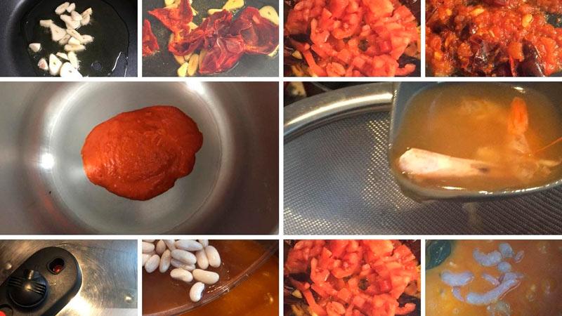 receta de alubias blancas con gambas