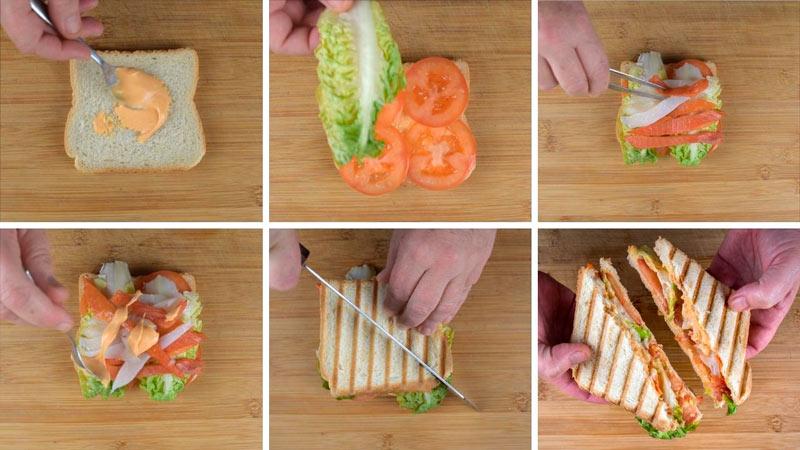 como se hace el sándwich de ahumados paso a paso
