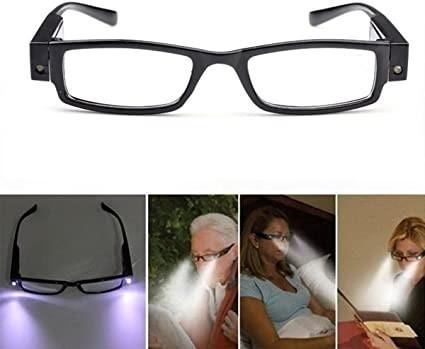 Fotografías compuestas de uso de anteojos con luces led