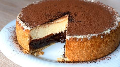 tarta de queso y chocolate