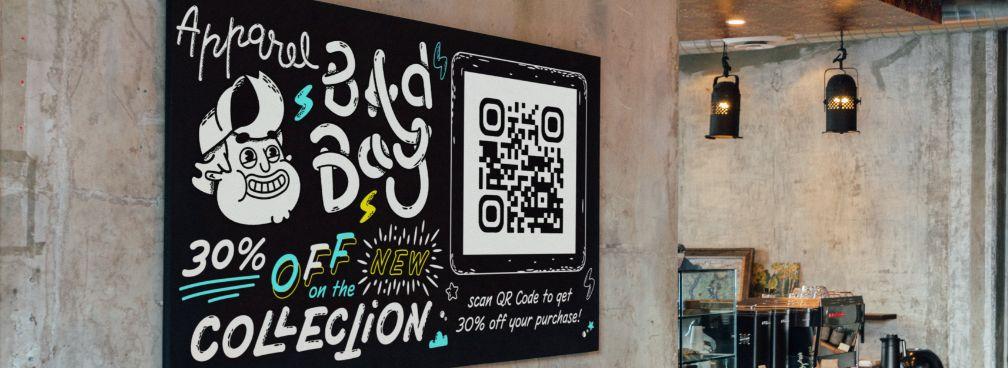 Código QR en un restaurante