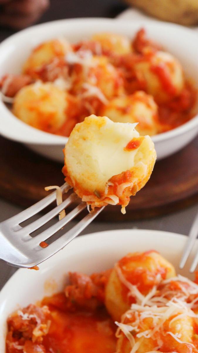 ñoquis de papa rellenos queso gnocchi