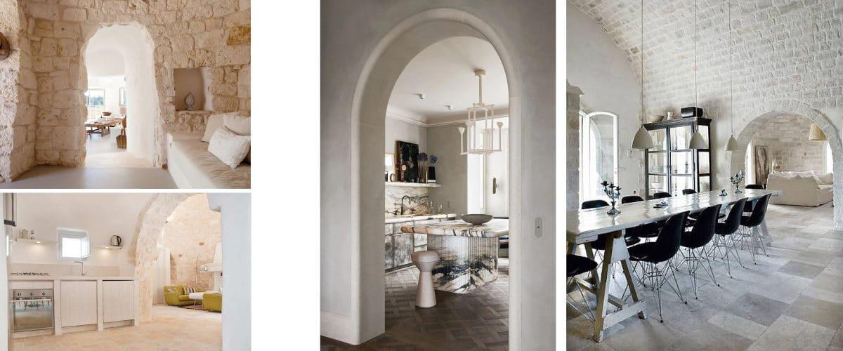 Los arcos ayudan a separar la cocina del comedor