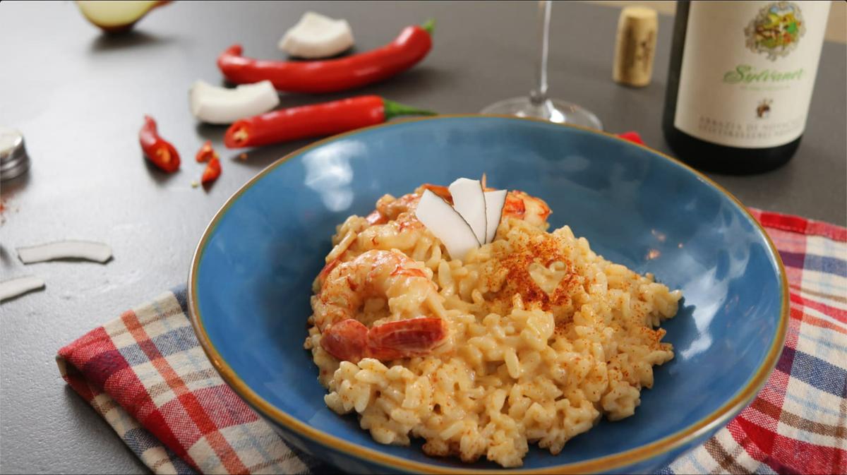 risotto gambas y coco marco