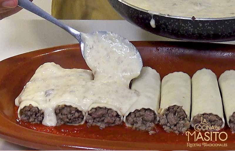canelones con carne picada