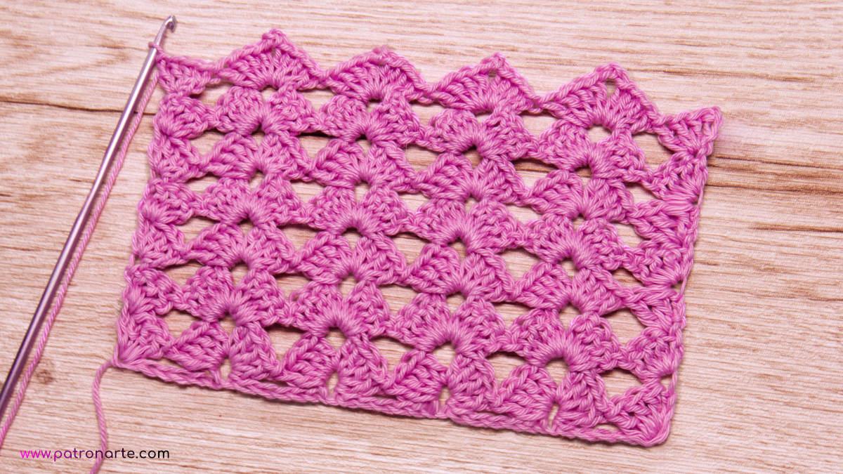 Cómo Tejer el Punto Calado Concha de Crochet - Ganchillo Paso a Paso